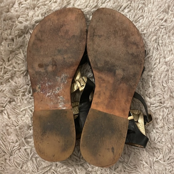 Matt Bernson Gladiator Sandal Studded Nubuck Leather Open Toe T Strap Size 9 - Picture 2 of 3